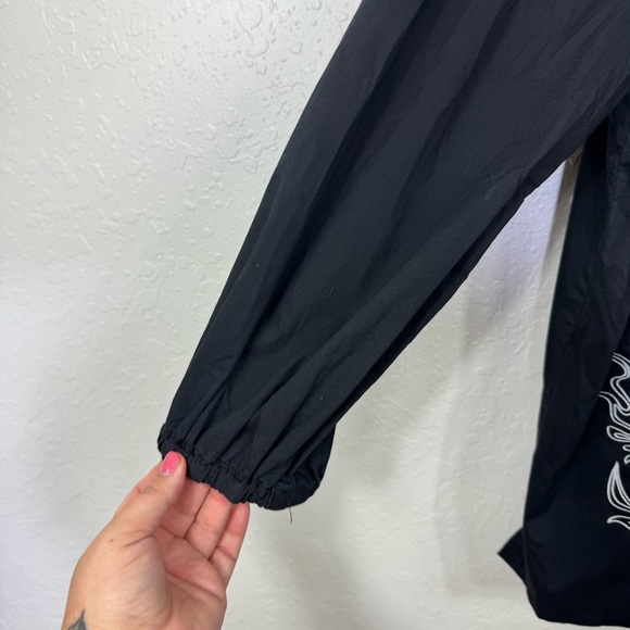 Bob Mackie top Embroidered‎ dressy Black and White Puff Sleeve Button Down Shirt - Picture 3 of 7